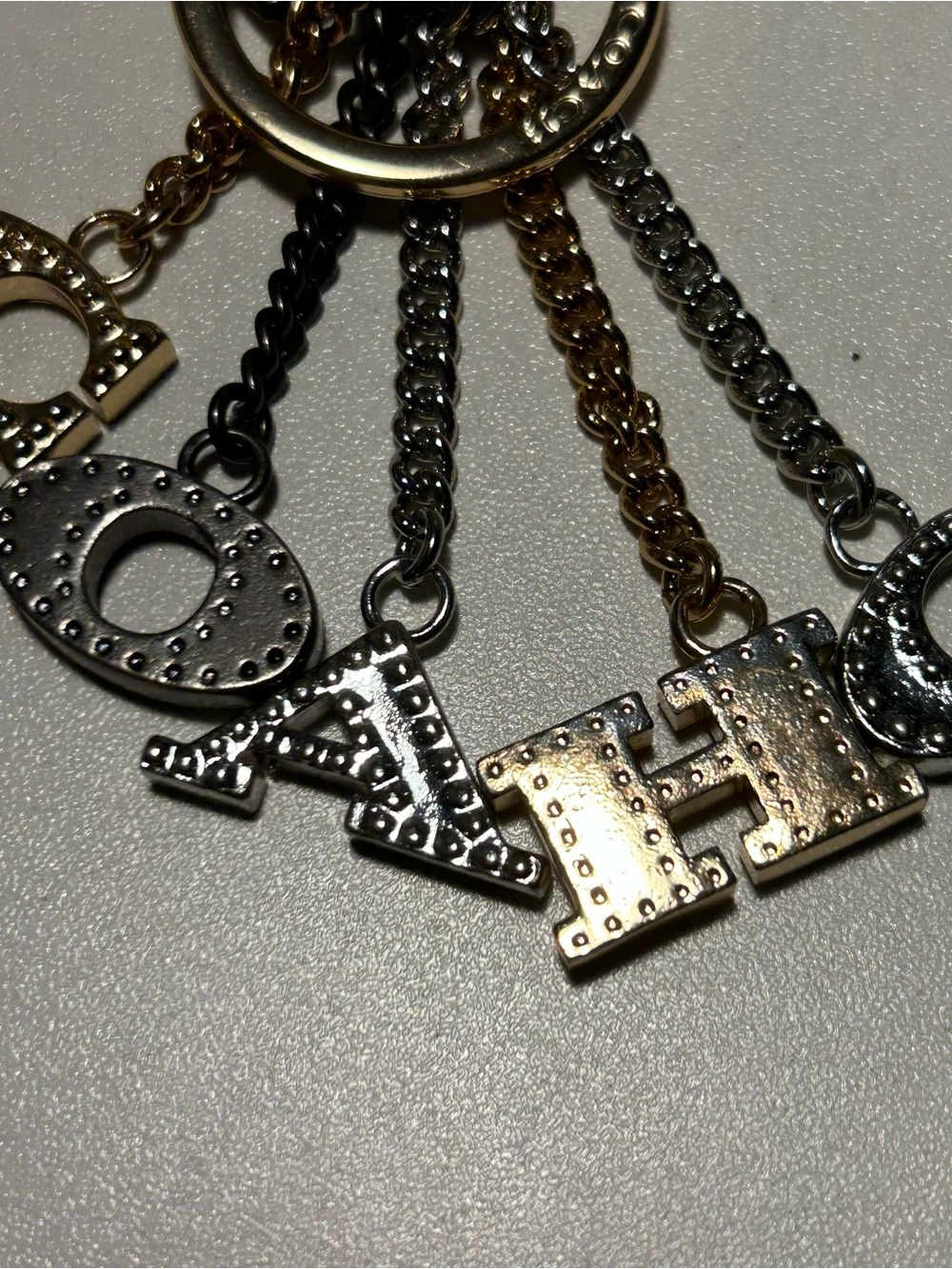 Coach Perforated "COACH" Letters Multicolor Metal Bag Charm With Dust Bag - Picture 4 of 6